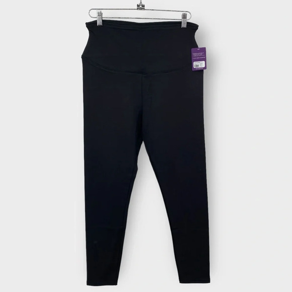 Yummie Ponte Leggings Womens Large Black‎ Ankle Stretch High Rise Shaping - Picture 1 of 11
